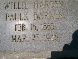 Willie Evaline <I>Harden</I> Barnes 