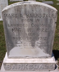 Mary Ann “Polly” <I>Halbert</I> Barksdale 