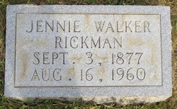 Jennie <I>Walker</I> Rickman 