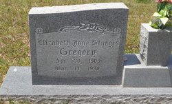 Elizabeth Jane <I>Sturgis</I> Gregory 