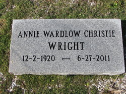 Annie E. <I>Wardlaw</I> Christie Wright 