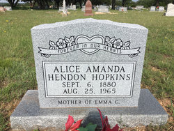 Alice Amanda <I>Hendon</I> Hopkins 