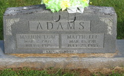 Marion C “Lum” Adams 
