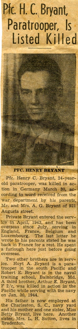 PFC Henry C Bryant 
