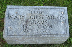 Mary Louise <I>Woods</I> Adams 