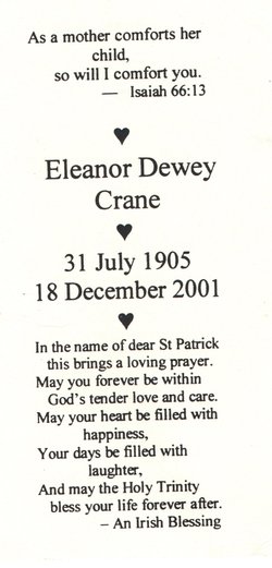 Eleanor <I>Dewey</I> Crane 