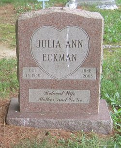 Julia Ann <I>Murvin</I> Eckman 