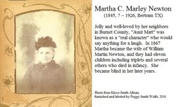 Martha C. “Aunt Matt” <I>Marley</I> Newton 