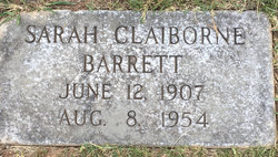 Sarah <I>Claiborne</I> Barrett 