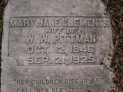 Mary Jane <I>Clements</I> Pittman 
