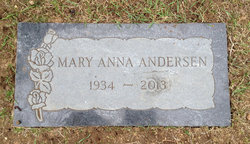 Mary Anna <I>Jelinek</I> Andersen 