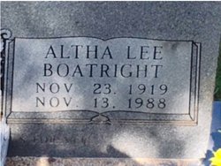 Altha Lee <I>Boatright</I> Bertling 