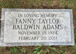 Fanny Taylor <I>Baldwin</I> Adams 