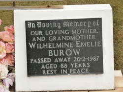 Wilhelmine Emelie <I>Schilling</I> Burow 