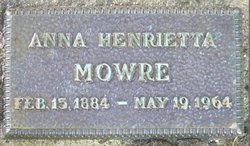 Anna Henrietta <I>Zeigler</I> Mowre 