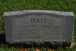 Mrs Mary Jane “Jennie” <I>Brown</I> Hall 