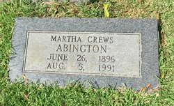 Martha <I>Crews</I> Abington 