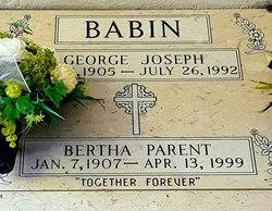 Bertha Marie <I>Parent</I> Babin 