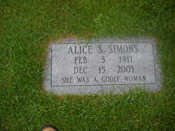 Alice Sarah <I>Davis</I> Simons 