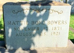 Martha “Mattie” <I>Bond</I> Bowers 