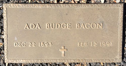 Ada Isabelle <I>Budge</I> Bacon 