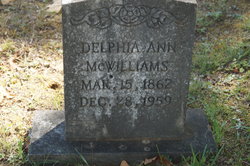 Delphia Ann <I>Bowman</I> McWilliams 