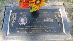 Mrs Alice Louise <I>James</I> Macik 