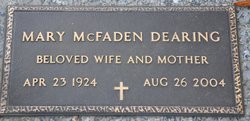Mary Ella <I>McFaden</I> Dearing 