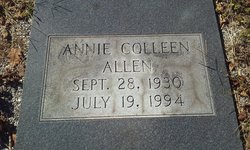 Annie Colleen <I>Johnson</I> Allen 