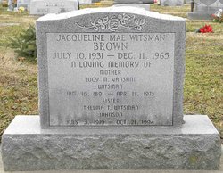 Jacqueline Mae <I>Witsman</I> Brown 