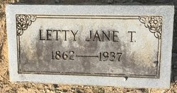 Letitia Jane “Letty” <I>Tabor</I> Brooks 
