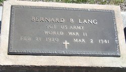 Bernard Francis “Bennie” Lang 