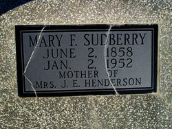 Mary Frances “Fannie” <I>Dudley</I> Sudberry 
