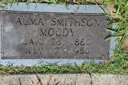 Alma Amanda <I>Smithson</I> Moody 
