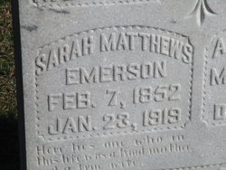 Sarah <I>Matthews</I> Emerson 