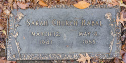 Sarah Suzanna <I>Church</I> Rabal 