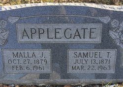 Malla Jane “Mallie” <I>Stone</I> Applegate 