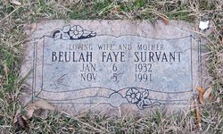 Beulah Faye <I>Royston</I> Survant 