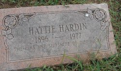 Harriet Lee Caroline “Hattie” <I>Hill</I> Hardin 