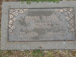 Mary Ruth <I>Craine</I> Lentz 