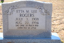 Etta M <I>Lee</I> Rogers 