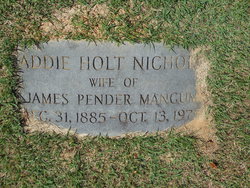 Addie Holt <I>Nichols</I> Mangum 