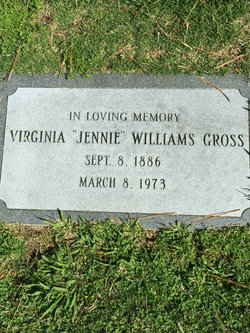 Virginia “Jennie” <I>Williams</I> Gross 