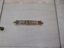 Alice B <I>Bazley</I> Burdick 