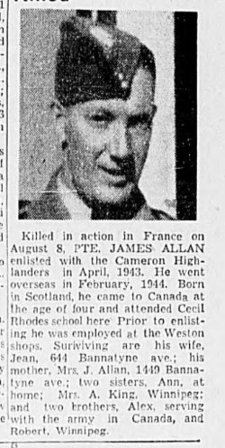 Private James Allan 