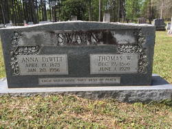 Anna <I>Dewitt</I> Swain 
