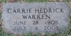Carrie <I>Hedrick</I> Warren 