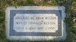 Adelaide <I>McAdam</I> Weston 