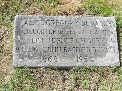 Maria or Margaret Alice <I>Gregory</I> Duvall 