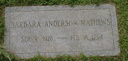 Barbara Louise <I>Anderson</I> Mathews 